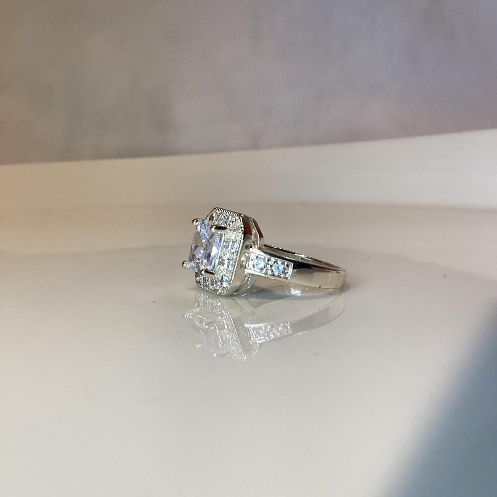 Silver Toned Crystal Ring